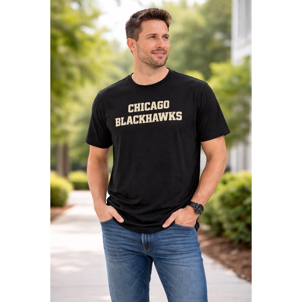 47‎ Brand Chicago Blackhawks Men's XL Tshirt Black NHL Hockey Tee NWT